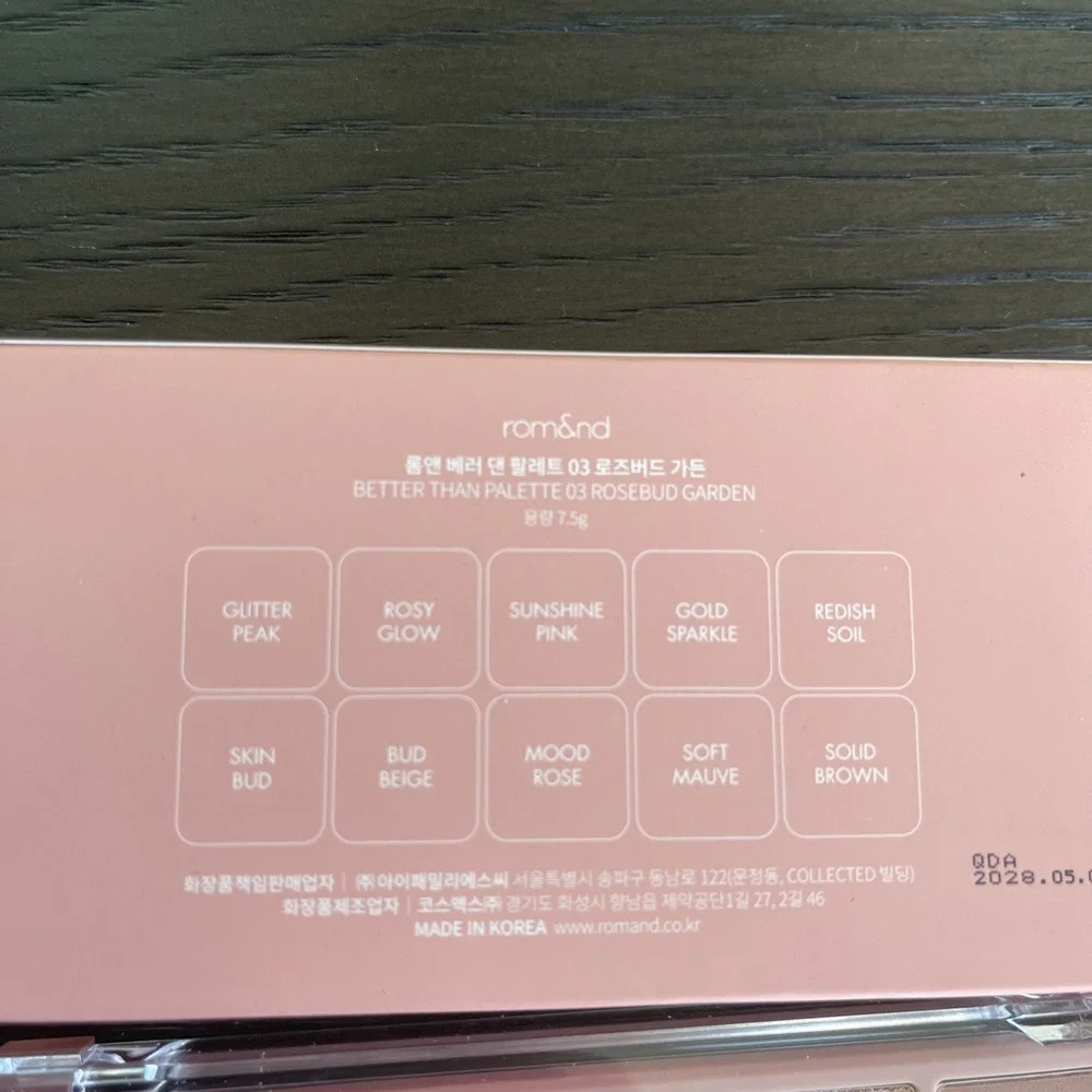 Rom&nd Better Than Palette 03 Rosebud Garden 8g Authentic Korean Eye Shadow